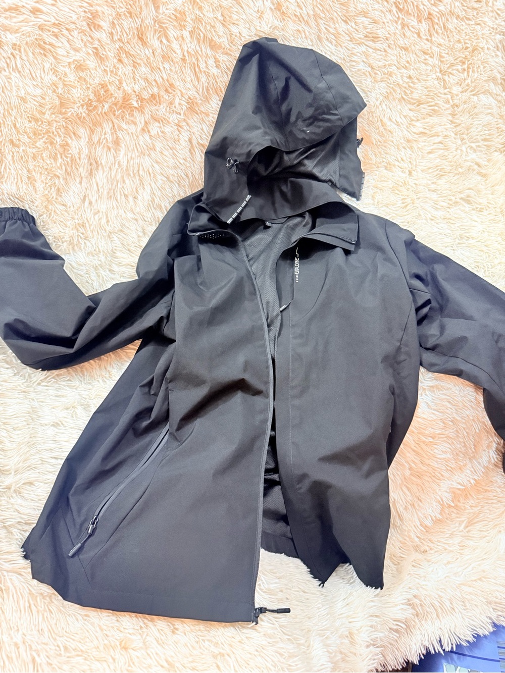 Men's Black Hooded Waterproof Jacket